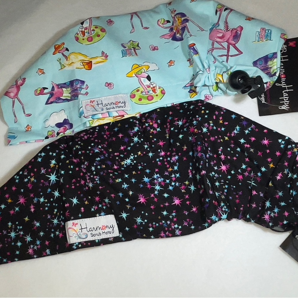2 SCRUB HATS / CAP -NWT HARMONY EURO STYLE